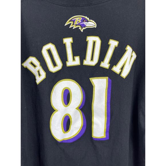 Reebok Baltimore Ravens Shirt Boy's L Black NFL Football 81 Anquan Boldin - Picture 5 of 8